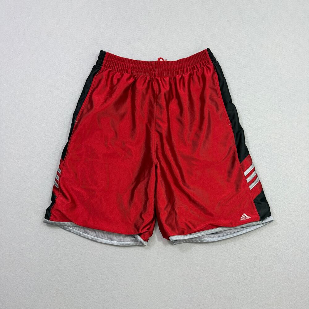 Vintage Adidas Reversible Shorts Medium Red Gray Athletic Soccer y2k 2000s